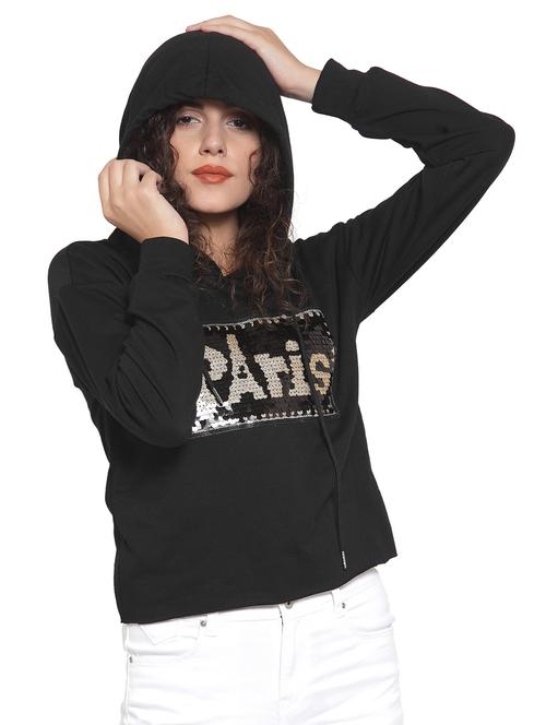 drop shoulder embellished hooded sweatshirt - 16768638 - Very Small Image - 1
