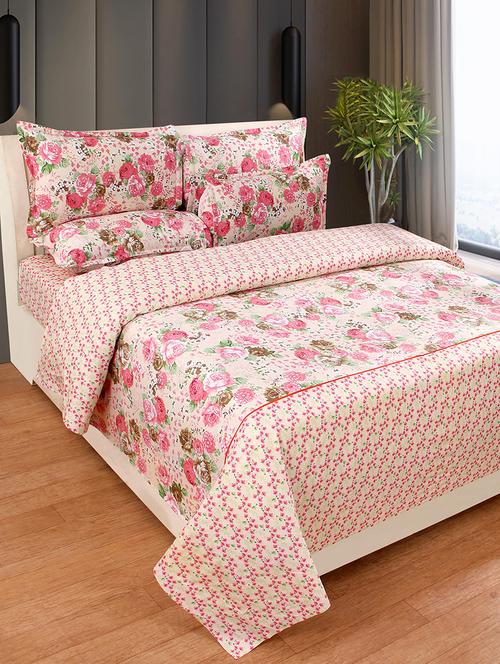  cotton double bedsheet with two stitched pillow covers - 16768933 - Very Small Image - 1