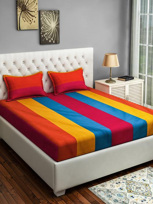 cotton double bed sheet with 2 pillow cover   - 16769111 - Very Small Image - 1