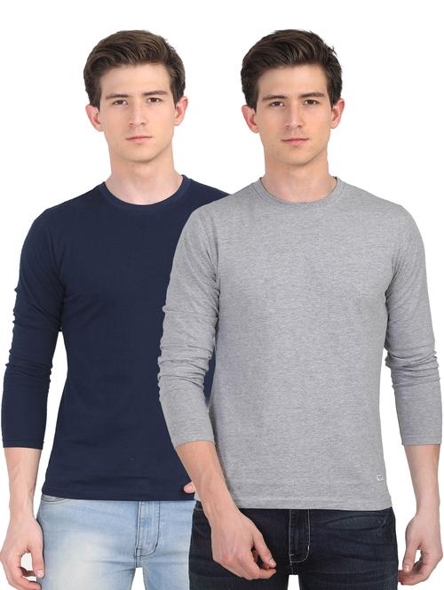 blue and grey solid t-shirt combo  - 16769358 - Very Small Image - 1