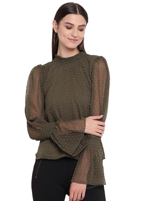 women's straight mock neck top - 16769422 - Very Small Image - 1