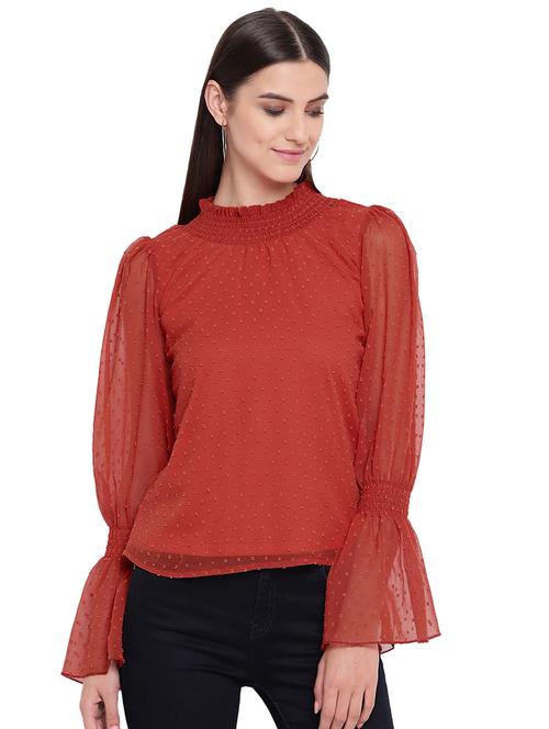 women's straight mock neck top - 16769423 - Very Small Image - 1