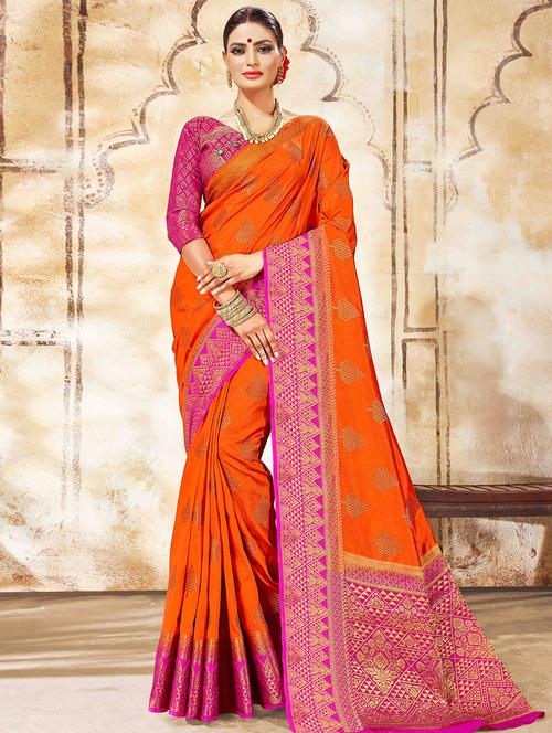 women's banarasi saree with blouse - 16771260 - Very Small Image - 1