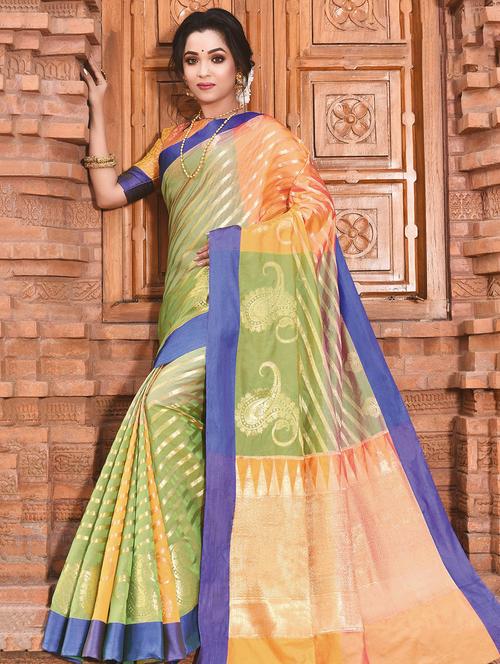 women's self design light green colored saree - 16771289 - Very Small Image - 1