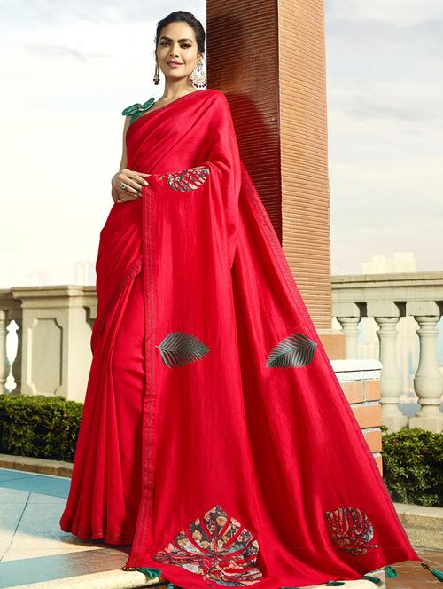 solid bordered saree with blouse - 16773202 - Very Small Image - 1