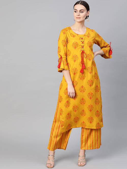 printed kurta palazzo set - 16773593 - Very Small Image - 1
