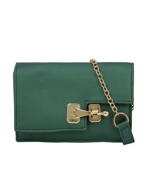 green leatherette regular sling bag - 16774090 - Very Small Image - 1
