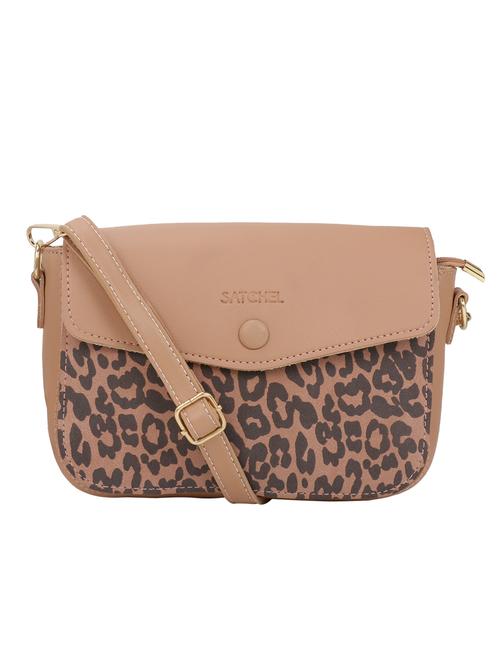 brown leatherette regular sling bag - 16774101 - Very Small Image - 1