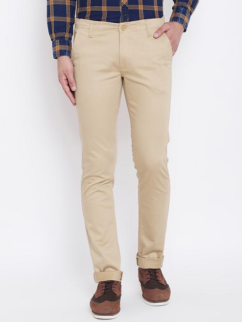 beige solid chinos  - 16774284 - Very Small Image - 1