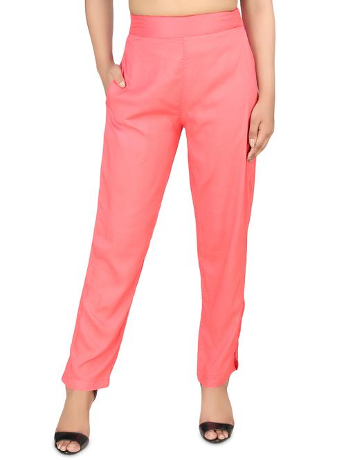 women solid flat front cigarette pants - 16774472 - Very Small Image - 1