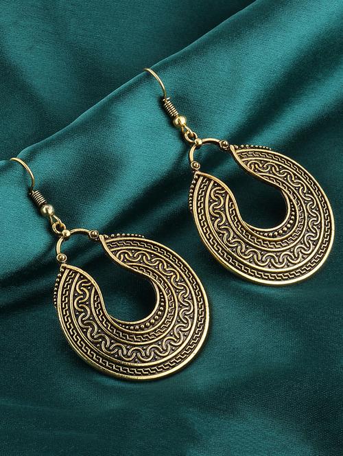 gold metal drop earring - 16774608 - Very Small Image - 1