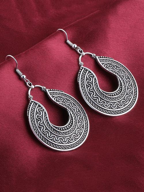 silver metal drop earring - 16774613 - Very Small Image - 1