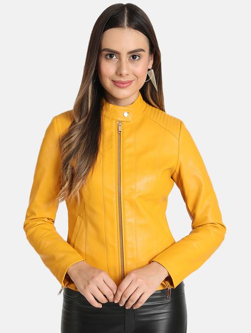 mandarin neck leather jacket - 16774774 - Very Small Image - 1