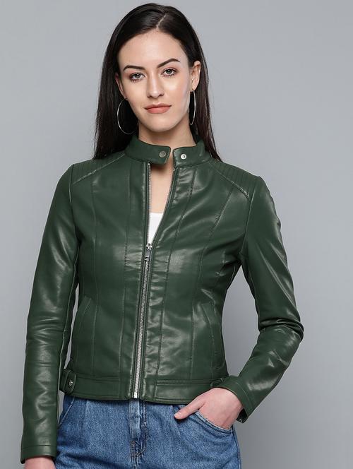 mandarin neck leather jacket  - 16774793 - Very Small Image - 1