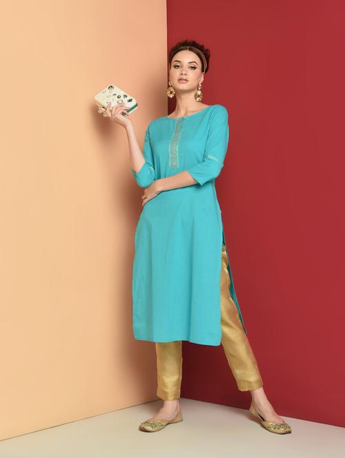 solid straight kurta - 16774869 - Very Small Image - 1