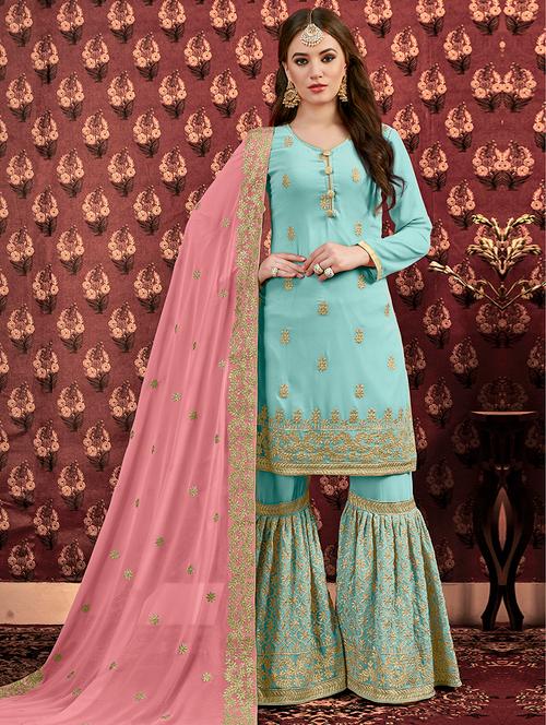  sharara suits semi-stitched suit - 16775099 - Very Small Image - 1