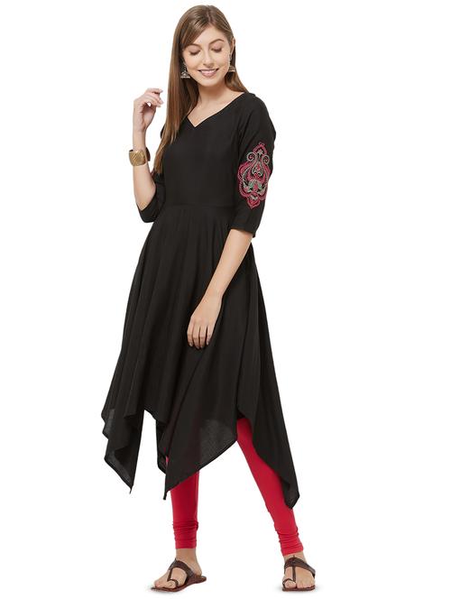 solid asymmetric kurta - 16776750 - Very Small Image - 1