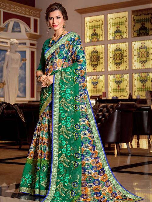 women's embroidered saree with blouse - 16777075 - Very Small Image - 1