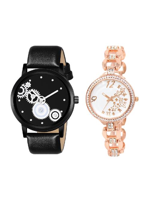 adk lk-210-mt-07 rose gold & black color dial forgirls & boys - 16777669 - Very Small Image - 1