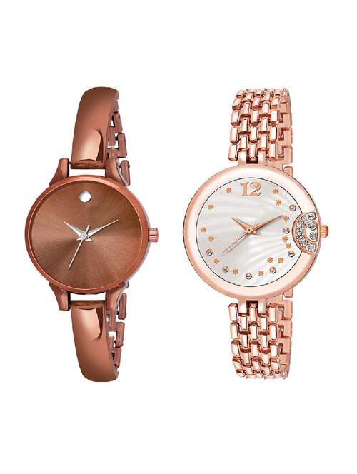 adk lk-228-ad-22 rose gold & brown color dial forgirls - 16778013 - Very Small Image - 1