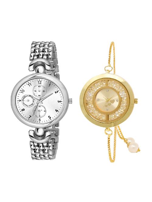 adk lk-254-ad-24 gold & silver color dial forgirls - 16778074 - Very Small Image - 1