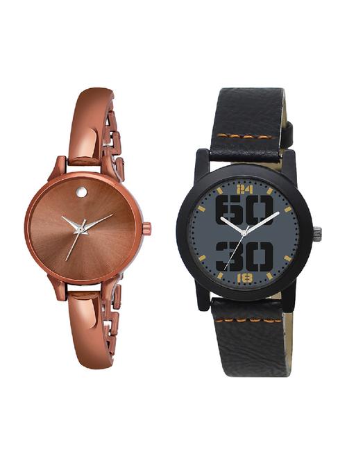 adk lk-251-ad-22 black & brown color dial forgirls - 16778103 - Very Small Image - 1