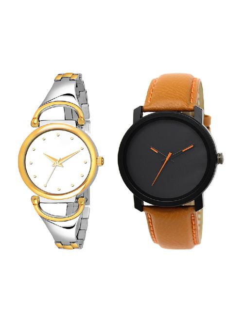 adk lk-20-ad-25 brown & gold color dial formen & girls - 16778380 - Very Small Image - 1