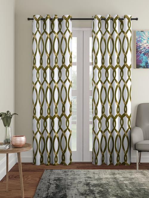 polyester plain printed door curtains - 16782180 - Very Small Image - 1