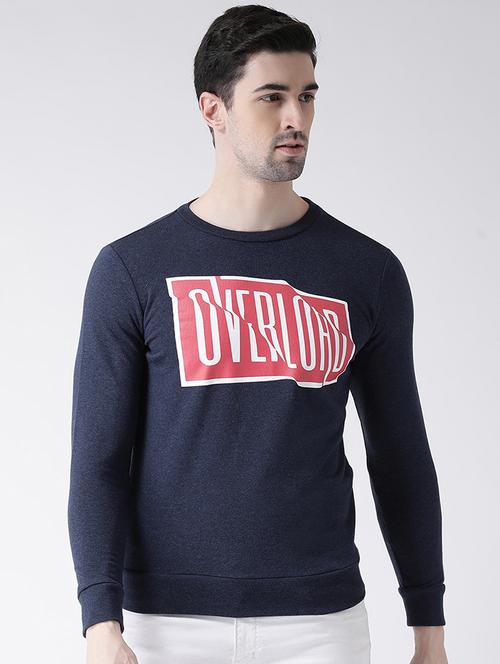 navy blue chest printed sweatshirt - 16782450 - Very Small Image - 1