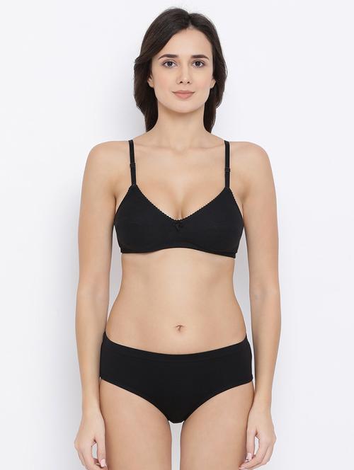 bow patch solid bra and panty set - 16783208 - Very Small Image - 1