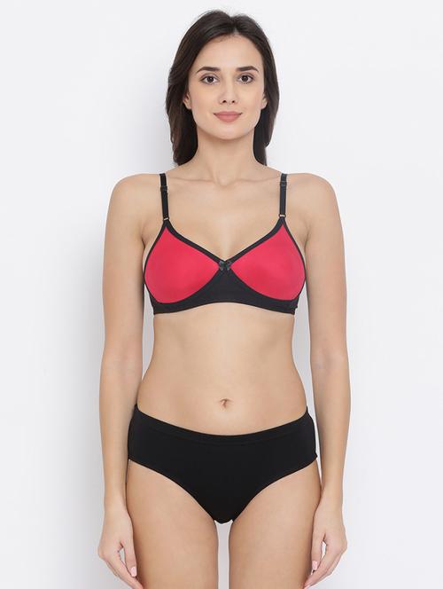 bow patch solid bra and panty set - 16783220 - Very Small Image - 1