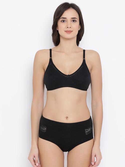 bow patch solid bra and panty set - 16783257 - Very Small Image - 1