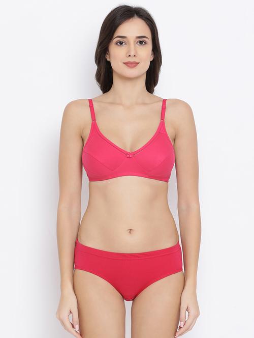 bow patch solid bra and panty set - 16783258 - Very Small Image - 1