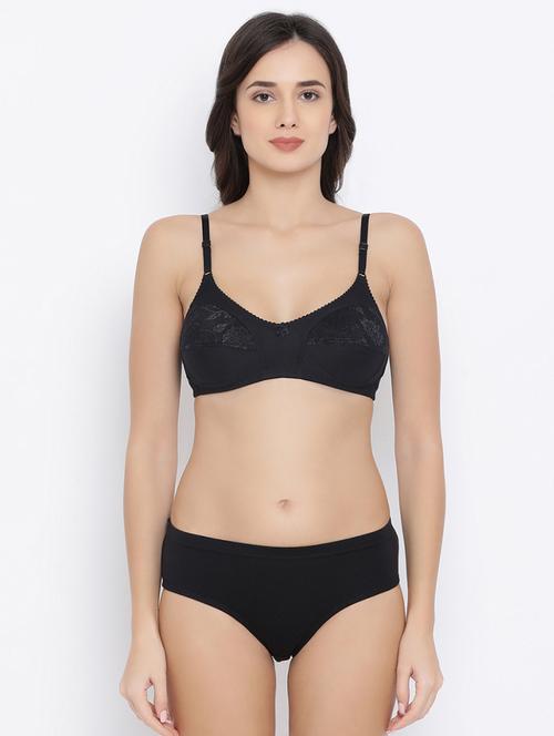 bow patch solid bra and panty set - 16783329 - Very Small Image - 1