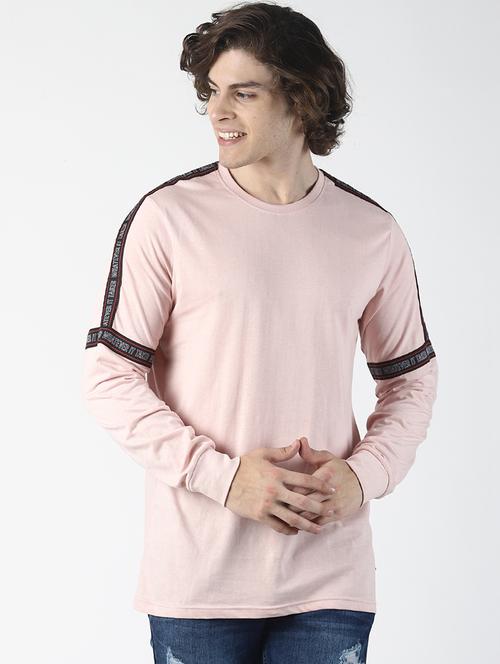 pink solid taped t-shirt - 16785793 - Very Small Image - 1