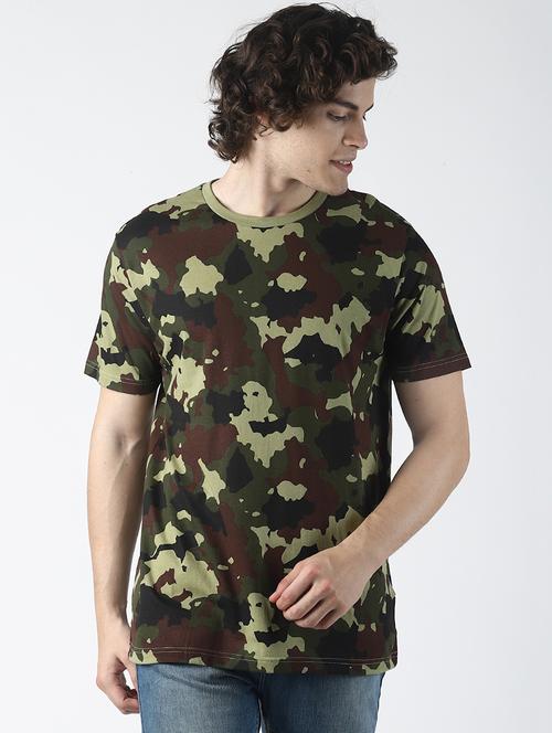 green camouflage printed t-shirt - 16785809 - Very Small Image - 1