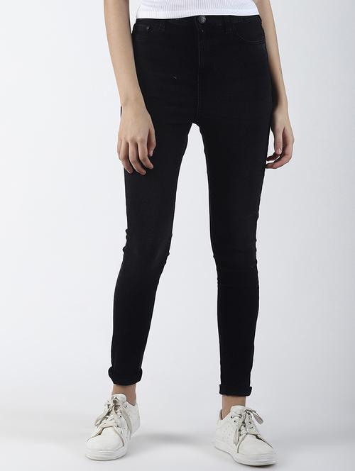 high rise solid jeans  - 16786016 - Very Small Image - 1