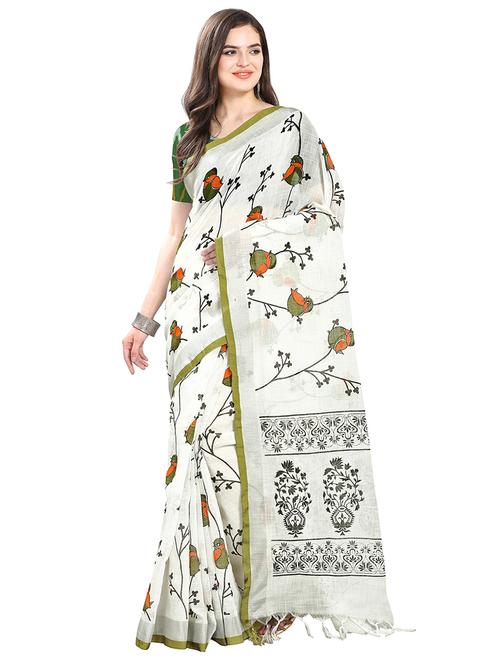 conversational handloom saree with blouse - 16786530 - Very Small Image - 1