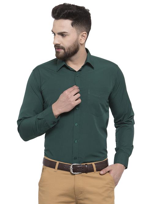 green solid formal shirt - 16787875 - Very Small Image - 1
