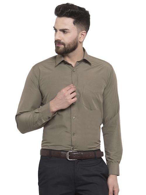 green solid formal shirt - 16787876 - Very Small Image - 1