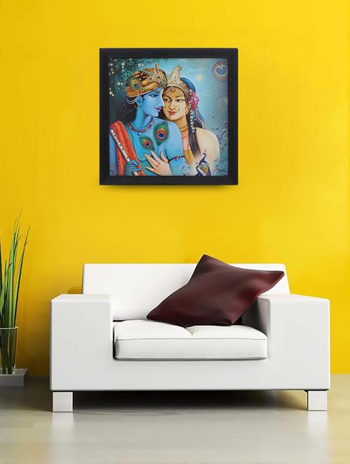 "radha krishna" print wooden painting - 16788561 - Very Small Image - 1