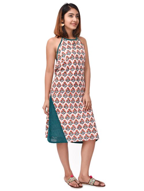 halter neck floral a-line dress  - 16788769 - Very Small Image - 1