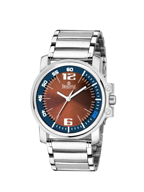 swisstyle  analog brown dial men watch-ss-gr807-brw-slv-ch - 16791326 - Very Small Image - 1