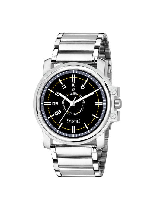 swisstyle  analog black dial men watch-ss-gr810-blk-slv-ch - 16791331 - Very Small Image - 1