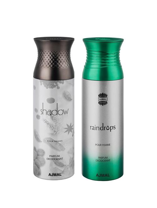 ajmal shadow homme & raindrops deodorant spray - for men & women (200 ml, pack of 2) - 16791429 - Very Small Image - 1