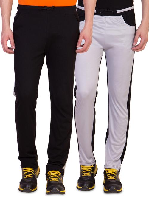 black and grey full length track pants (set of 2) - 16791764 - Very Small Image - 1