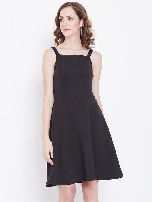 women's fit & flare solid dress - 16792496 - Very Small Image - 1