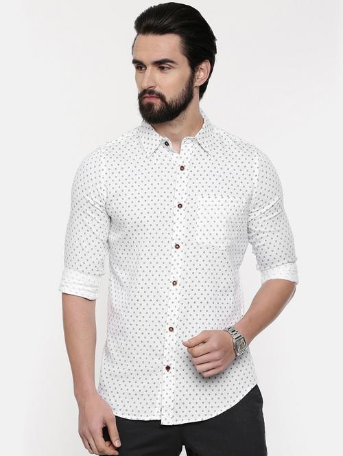white printed casual shirt - 16792739 - Very Small Image - 1