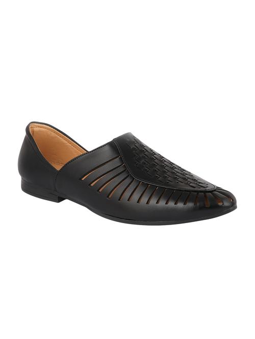 black leatherette slip on jutis - 16792835 - Very Small Image - 1