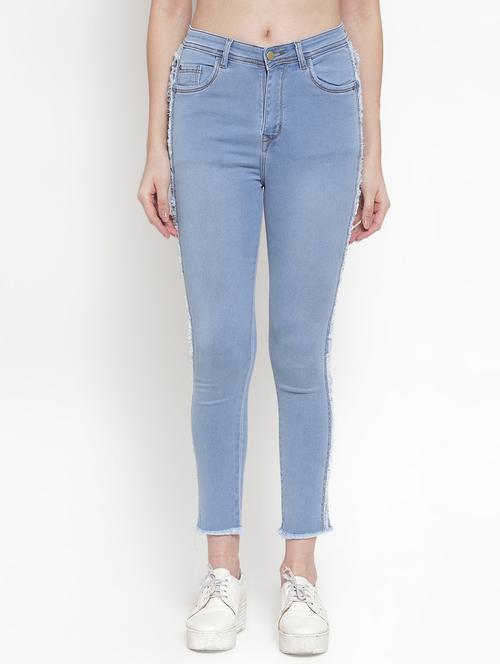 frayed detail high rise jeans  - 16793238 - Very Small Image - 1
